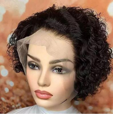 China Wholesale Curly Curly Pixie Cut Short Curly Lace Hair Wigs For Black Woman for sale