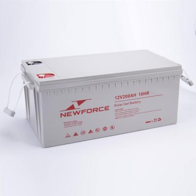 China Hot Sales 12v 200ah Low Self Discharge Solar AGM Deep Cycle Batteries for sale