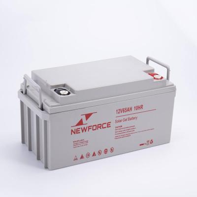 China UPS CE Strength Brand 3years Warranty Period New 2021 AGM Solar Powered Storage Battery 12v 65ah for sale