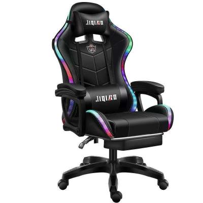 China Comfortable+adjustable+leather+PC+games+racing+gaming+chair+with+rotating footrest for sale