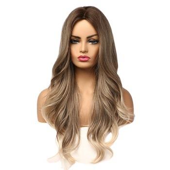 China Best Selling French Curl Soft and Smooth Curly Long Wave Synthetic Hair Wigs for sale