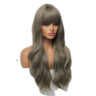 China Excellent Quality French Practical Synthetic Wigs Long Single Curl Wave Wearing Natural Hair for sale