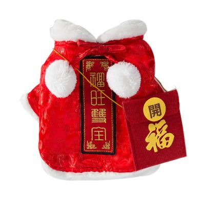 China High Quality Winter Christmas Dog Cat Clothes Warm Christmas New Years Pet Hooded Apparel Viable for sale