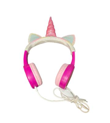 China Perfect Noise Professional Cute Friendly Unicorn Headset Wired Cheap Price Child Gift Wholesale Children's Headphones for sale