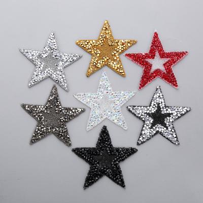 China Five-pointed rhinestone decoration source manufacturer hot drilled rhinestone trim rhinestone foil patch star rhinestone trim for sale