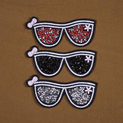 China 3D Glass Resin Drill Iron On Patches Hot Fix Rhinestone Applique Patch Heat Transfers Custom 3D Bling Patch For Clothes for sale