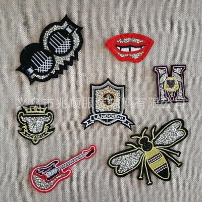 China 3D Resin Drill Iron On Hot Patches Fix Rhinestone Applique Patch Heat Transfers Custom 3D Bling Patch For Clothes for sale