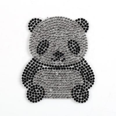 China For Bags Clothes Fashion Panda Embroidery Fix Rhinestone Applicator Hot Iron On Patch Badge Accessories For Clothes Bags for sale