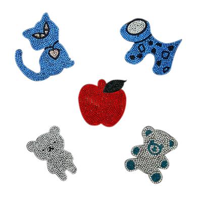 China 3D Stoney Patch Kids Hot-Fix Rhinestone animal patches Crystal Applique Custom Patches Iron on patches for clothing accessories for sale