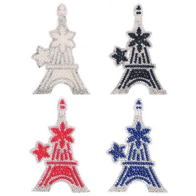 China hot fix tower 3D rhinestone patch rhinestone patches patch custom iron on patches for clothing accessories for sale