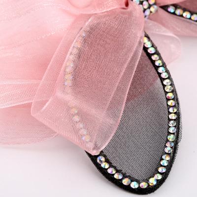 China Hot Drill Silk Rhinestone Stone Decoration China Manufacturer Glitter Bowknot Melting Mesh Patch for sale