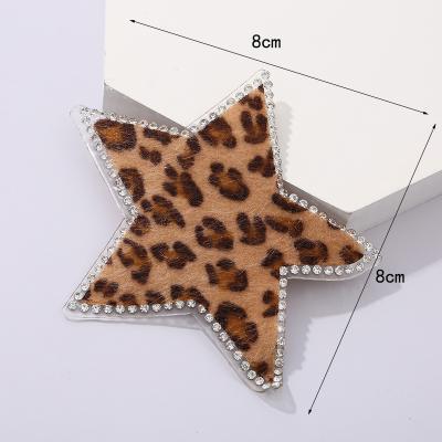 China Custom Faux Fur 3D Star Patch Iron Hotfix Stone On Patches For Clothing for sale