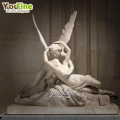 China Stone Angels Kissing Marble Statue Two Modern Life Size Famous Classics Carving For Outdoor Garden for sale