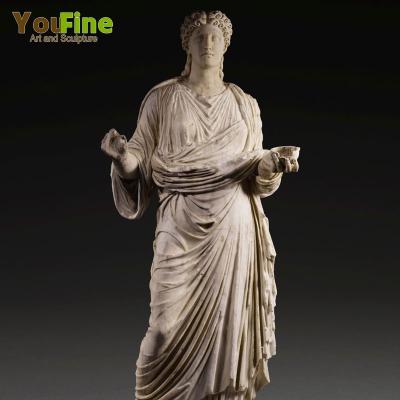 China Modern Natural Cut Marble Roman Solider Antique Marble Statues for sale