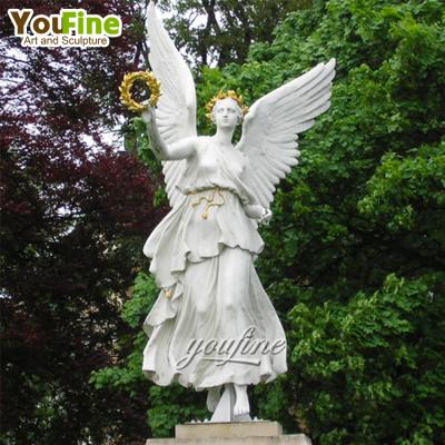 China Traditional Life Size Outdoor Modern Garden Angel Marble Statue Sculpture For Sale for sale