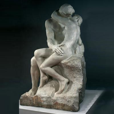 China Modern Hand Carved Famous Marble Statue The Kiss Statue By Auguste Rodin for sale