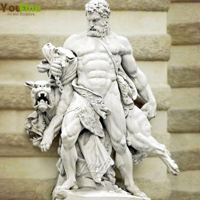 China Modern Life Size Hand Carved Cerberus Marble Statue Hercules Marble Statue for sale