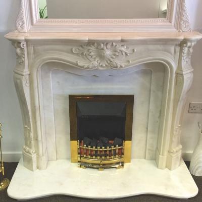 China Modern Indoor Used Freestanding Decorative Mantel Marble Shelf Fireplace Fireplace for sale