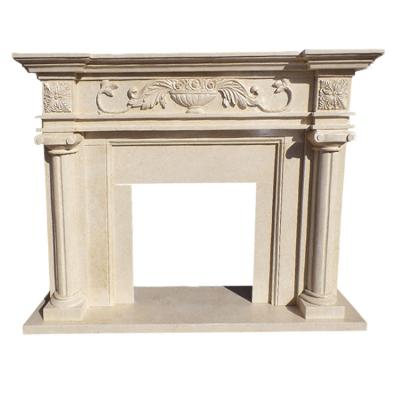 China Indoor Free Used Decorative Fireplace Marble Mantle Fireplace Marble Mantel Fireplace Frame for sale