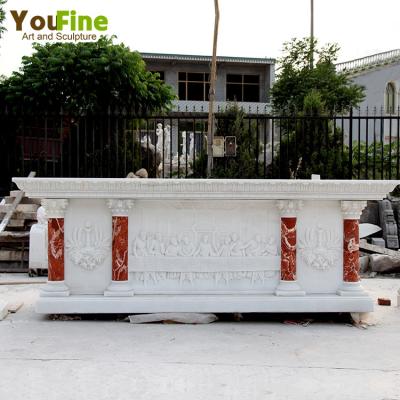 China Modern Natural Stone Church Religious Marble Altar The Last Supper For Sale for sale