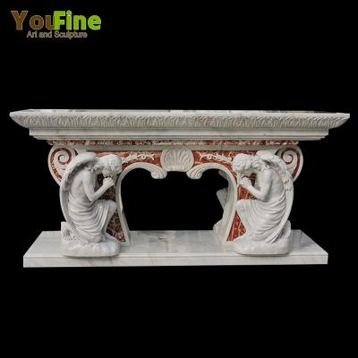 China Modern Religious Church Marble Altar Table with Angel Statue for sale