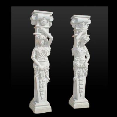 China Decorative Solid Stone Natural Garden Marble Column For Sale for sale