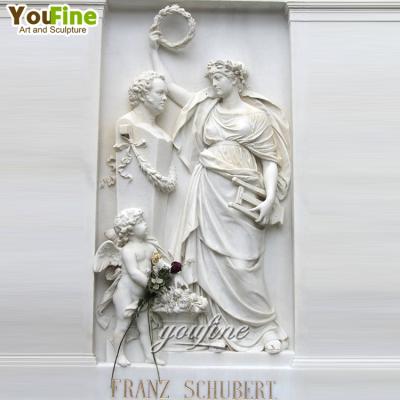 China Modern Hand Carved Statue Wall Sculpture Natural Stone Marble Relief for sale