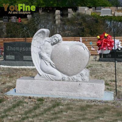 China Modern Carved Angel Granite Monument With Heart Shape For Sale for sale