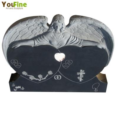 China Modern European Double Stud Granite Tombstone Heart Shaped Headstone for sale