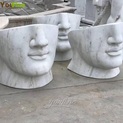 China New Design Modern Abstract Marble Face Bench Statue For Garden for sale