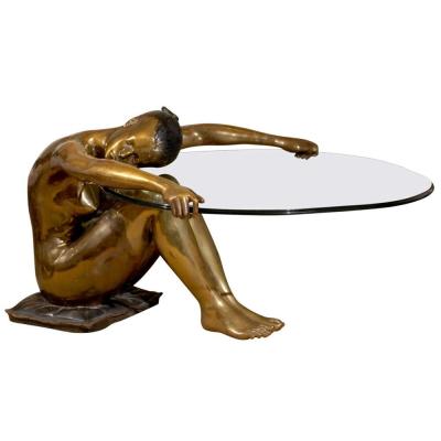 China China Cast Bronze Statue Woman Bronze Sculpture Coffee Table for sale