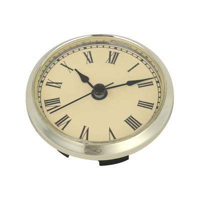 China Minimalist Fashionable 70mm 73mm 80mm Diameter Round Quartz Clock Fits Up Insertion for sale