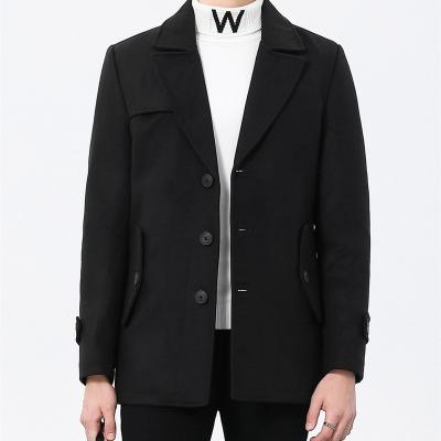 China Best Wholesale Custom Made Breathable British Style Wool Coat Business Winter Single Breasted Woolen Overcoat For Men for sale