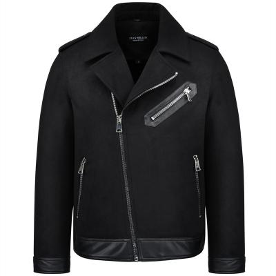 China Hot Selling Mens Urban Classic Motorcycleblack Jacket Woolen Jackets Viable For Fall&Winter 2022 for sale