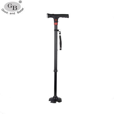 China Collapsible Folding Walking Stick Adjustable Walking Cane For The Elderly With Alarm With Flashlight for sale