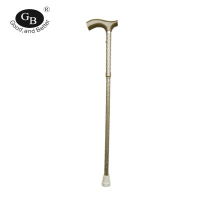 China Foldable Solid Aluminum Wood Handle Awakening Stick Walking Cane for sale