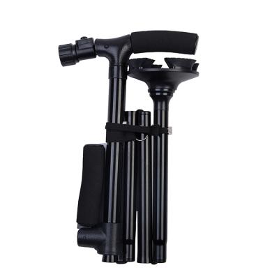 China 2020 Adjustable Accept OEM CE Adjustable Folding Twin Handle Cane With LED Light for sale