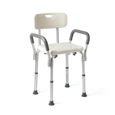 China Shower Chair Aluminum Bath Seat with padded armrests and back, great for bathtubs, supports up to 350 lbs. for sale