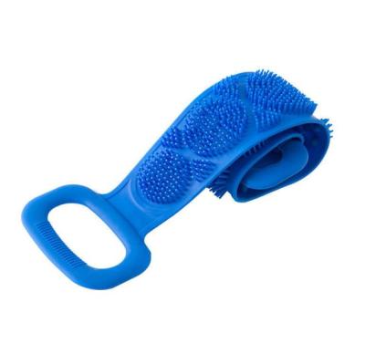 China Hot Selling Long Handle Silicone Body Scrubber For Shower Body Brush Wash Cloth Bath Belt for sale