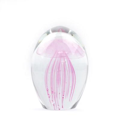 China China Hot Sale Custom Color Beautiful Colorful Jellyfish Art Crystal Glass Ball for sale