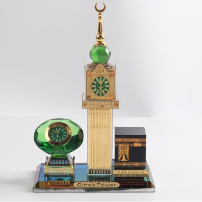 China China Kaaba Makkah Mecca Clock Tower Muslim Crystal Gifts With Clock Mecca Tourist Souvenirs Abraj Al Bait for sale