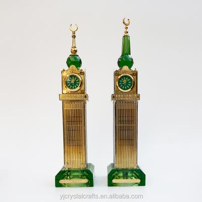 China China Muslim Islamic Crystal Gifts Mecca Royal Clock Tower Mecca Tourist Souvenirs for sale