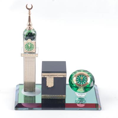 China China Gifts Mecca Clock Tower Kabba Building Pattern Muslim Islamic Crystal Combination for sale