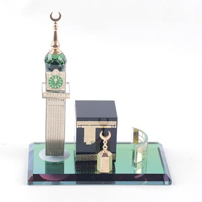 China China Gifts Mecca Clock Tower Kabba Building Pattern Muslim Islamic Crystal Combination for sale