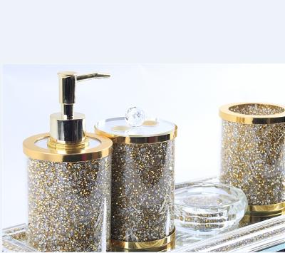 China Foam Soap Dispenser 4 Pcs / Set Crystal Glass Diamond Soap Dispenser Bottle for sale