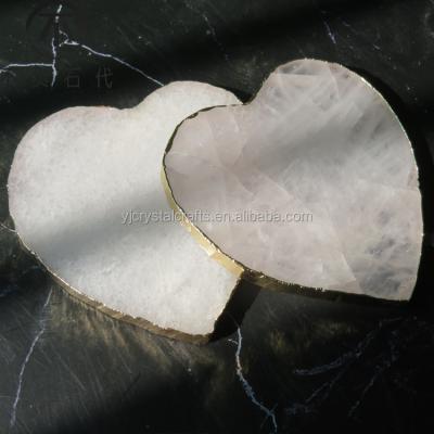 China Europe white heart quartz coasters, valentine gifts. stone coasters home decor housewarming gift for sale