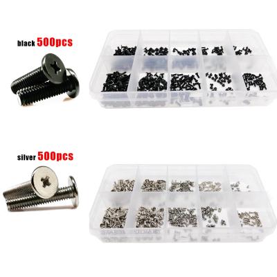 China Total 500pcs/M1.2 M1.4 M1.6 Glass Laptop Phone Mini Micro Phillips Thin Wafer Flat Head Bolt Screw Assortment Box Set for sale