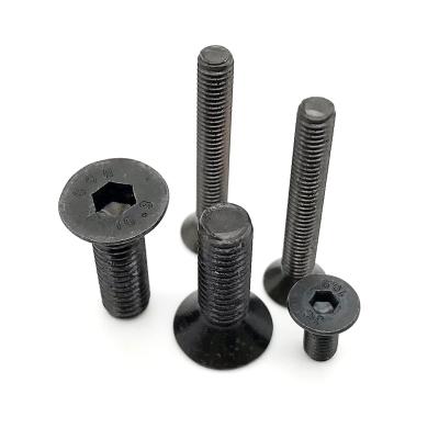 China M1.6 M2 M2.5 M3 M4 M5 M6 M8 Hex Socket GB70.3 Grade 10.9 Black Countersunk Steel Allen Head Flat Countersunk Bolt Screw for sale