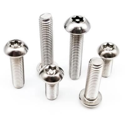 China M2 M2.5 M3 M4 M5 M6 M8 M10 A2-70 304 Six Button Head Stainless Steel Lobe Torx Button Torx Round Heads With Pin Tamper Proof Security Bolt Screw for sale