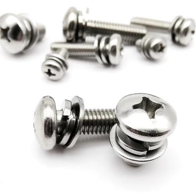 China Pan M1.6 M2 M2.5 M3 M4 M5 M6 M8 304 Stainless Steel Pan Round Head Assemble Screw Flat Phillips Pan Bolt for sale